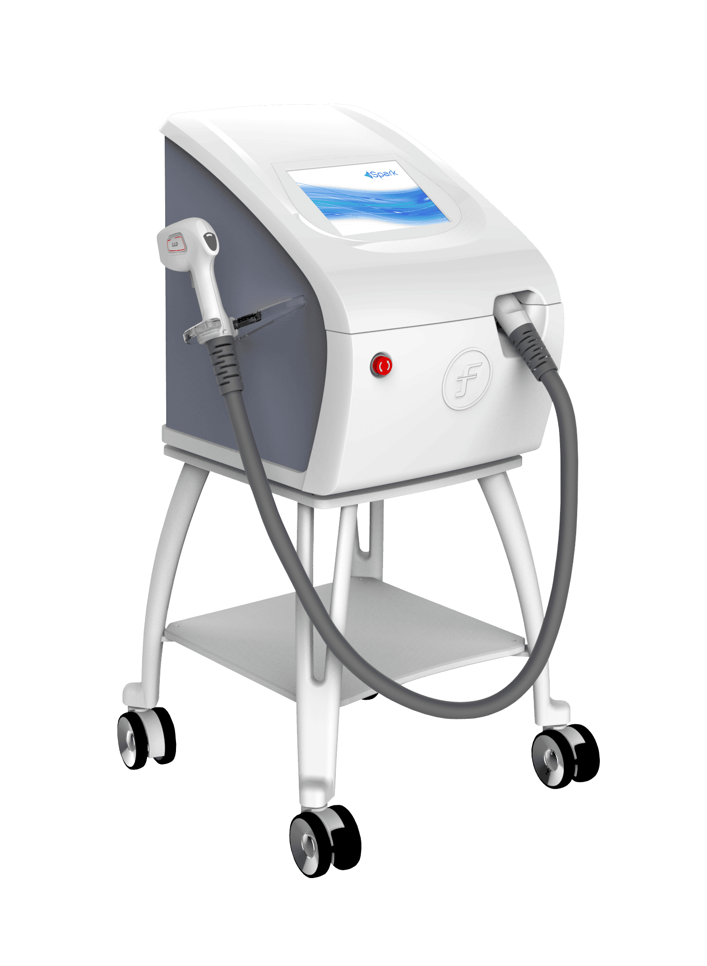 Spark Pro Lasergerät auf dem Behandlungstisch im Studio